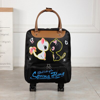 Wheeled bag for travel Women travel backpack with wheels trolley bags Oxford large capacity Travel Rolling Luggage Suitcase Bag: D