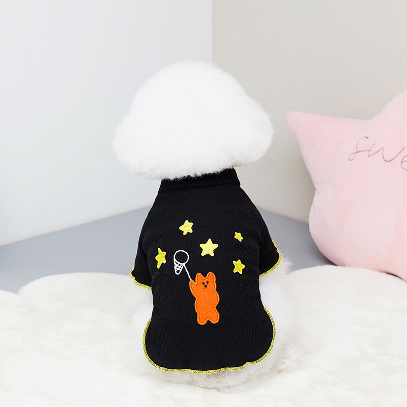 Roupas de cachorro quente casaco de cachorro roupas de gato camisola de cachorro primavera casaco de cachorro para cães pequenos chihuahua: black / S