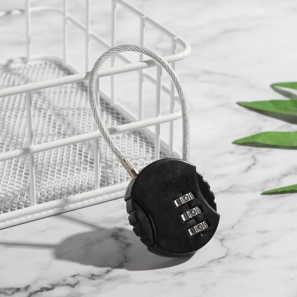 1 Pc 3 Dial Digit Nummer Code Hangslot Mini Mechanische Cijferslot Veiligheid Reizen Koffer Safe Lock Bagage Lock Van gym