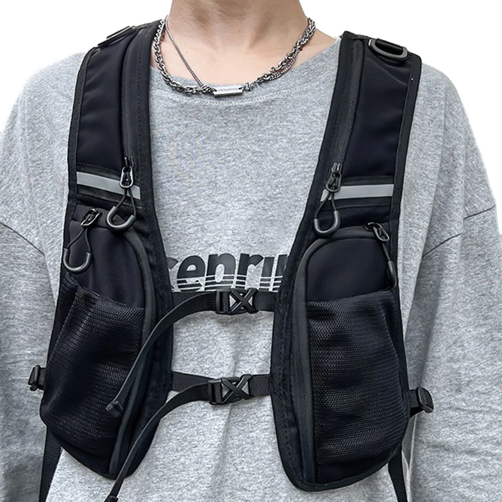 Sac à dos léger DulglaChest fonctionnel, poche en verre, rangement supplémentaire, support de téléphone pour le cyclisme