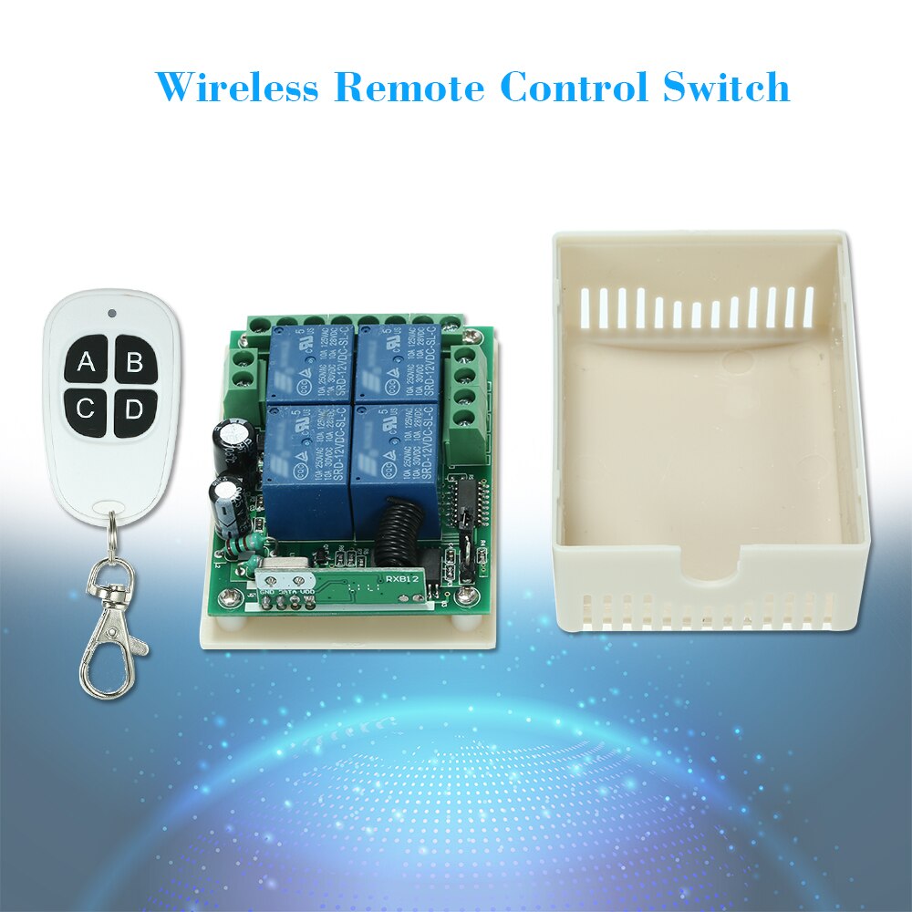 433Mhz 4CH Universele Draadloze Rf Afstandsbediening Smart Switch Ontvanger Module Met 4 Sleutel Transmitte Afstandsbediening Voor Smart thuis