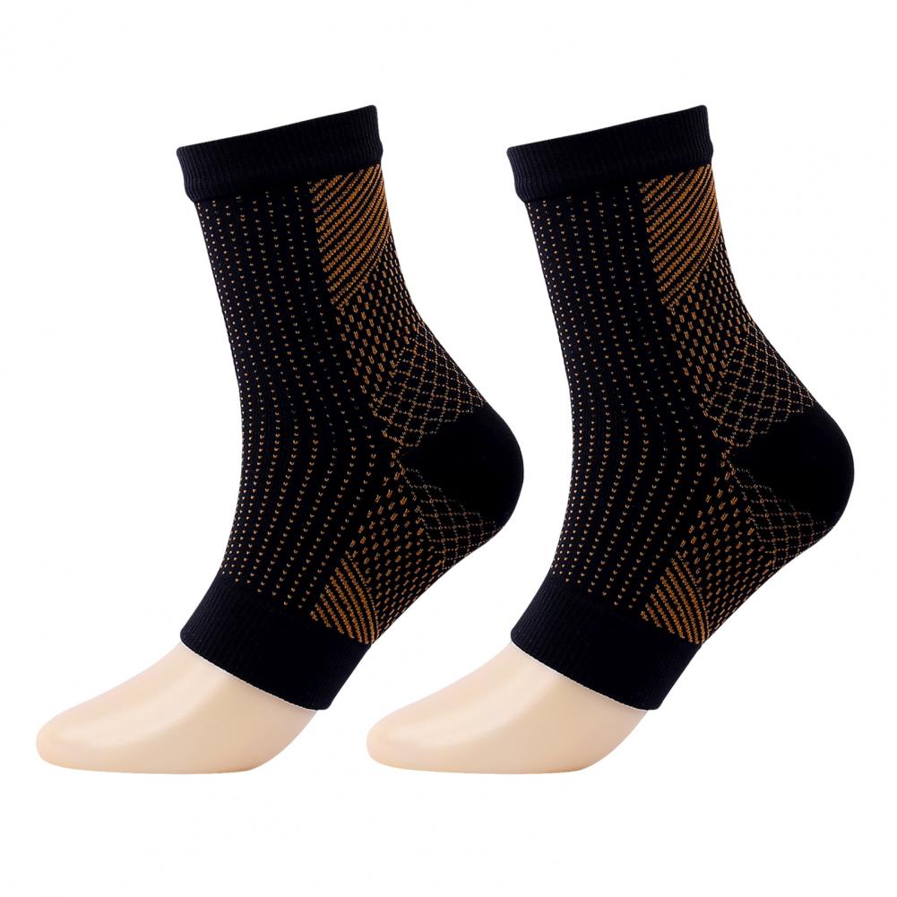 Calcetines tobilleros de compresión, calcetines con punta abierta de tubo medio, mangas tobilleras para neuropatía, soporte deportivo para tobillo, mangas para pies que absorben la humedad: L / Azul