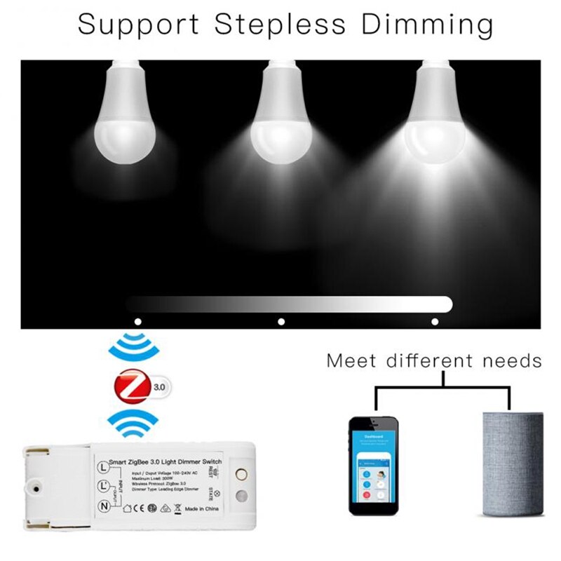 ZigBee intelligent 3.0 variateur de lumière bricolage maison intelligente interrupteur modifié pour Echo Plus Alexa SmartThings télécommande App