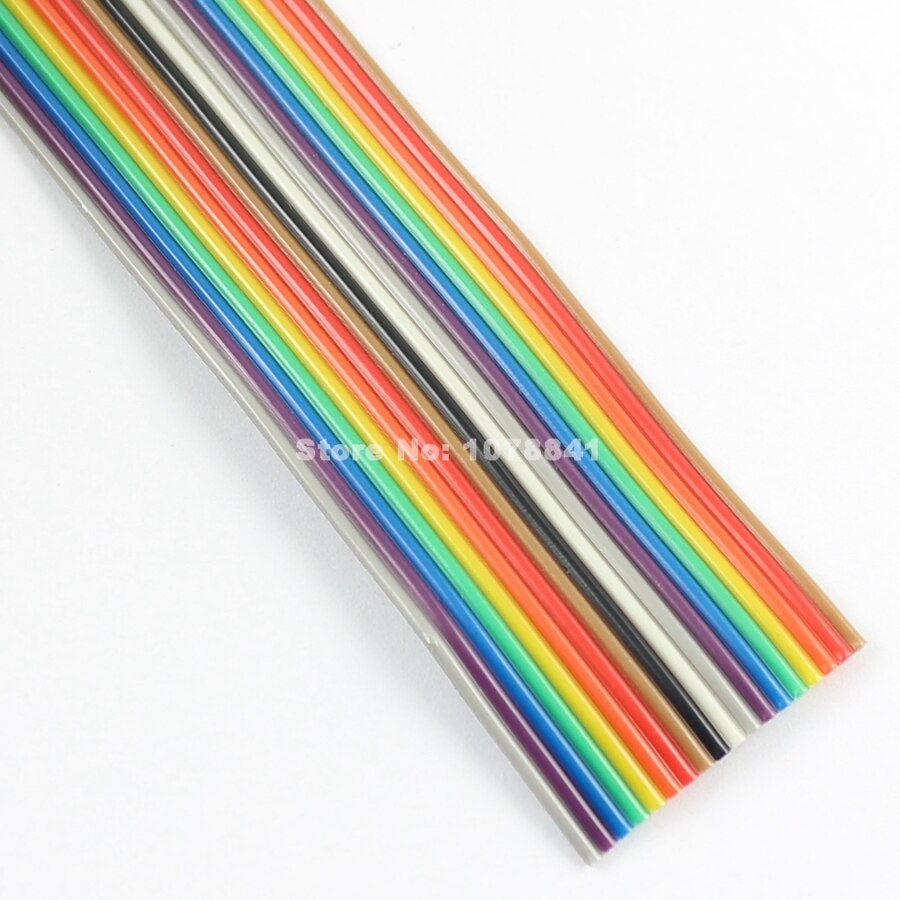 2M Meter / 6.6FT 1.27Mm Pitch 18 Manier Draad Dirigent Regenboog Kleur Idc Bandkabel Voor 2.54mm Fc Connector