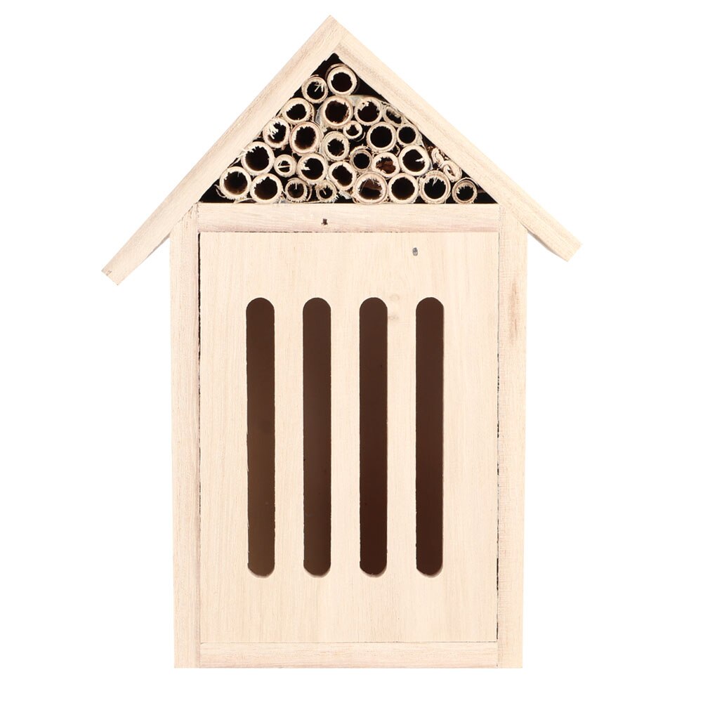 Insect Bee House Garden Outdoor Wooden Insect Bee House Wood Bug Room Shelter Nesting Box Decoration: C-Type
