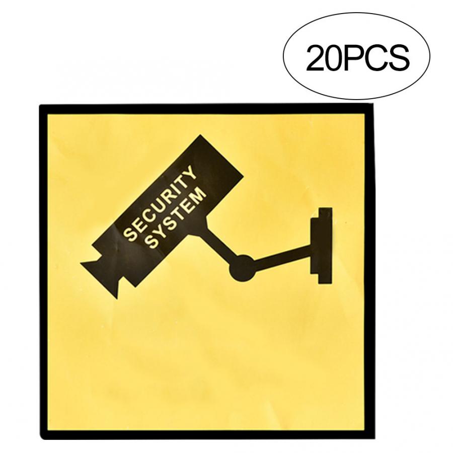 20Pcs Cctv Surveillance Camera Beveiligingssysteem Waarschuwing Sticker Teken Decal Camera Waarschuwing Sticker