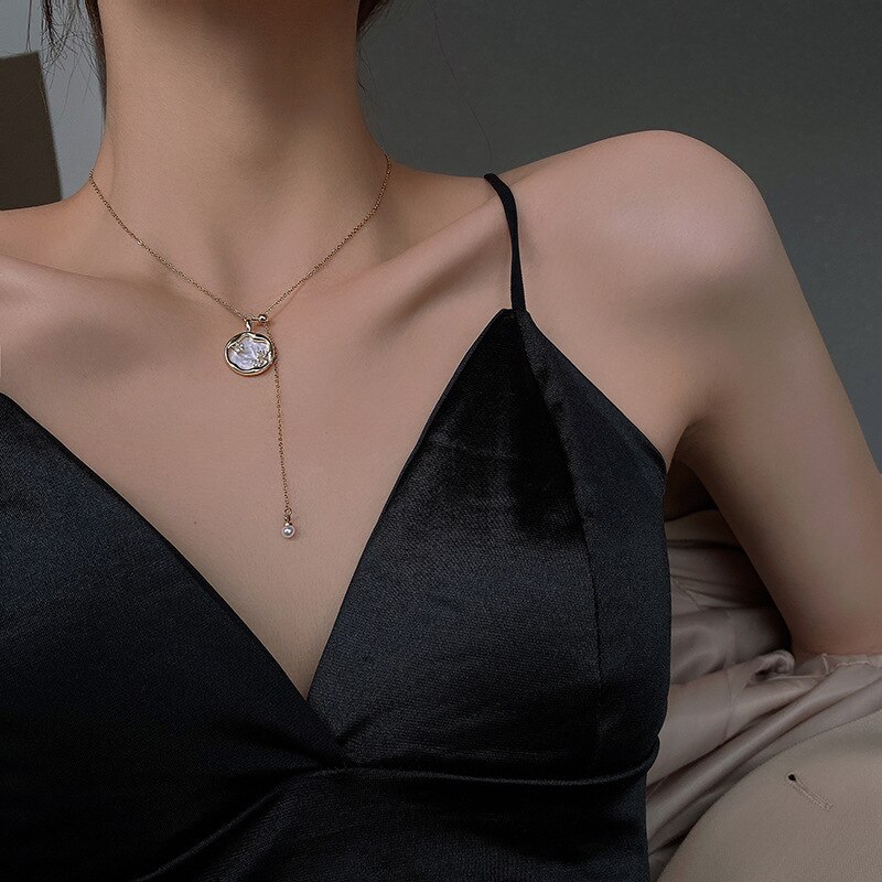 Edelstahl Weiß Hülse Stern Anhänger Halskette Jahrgang Ball Perlen Schwarz Runde Geometrische Kpop Kette Halsband Für Frauen Schmuck: 1