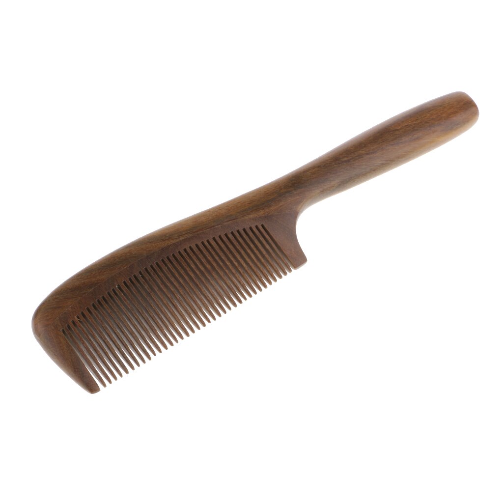 Pente de cabelo de madeira-não estática desembaraçar cuidados com o cabelo estilo-verde sândalo largo dente escova de pente de cabelo