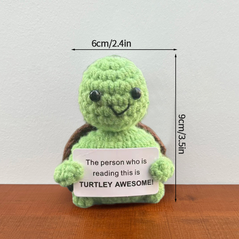 Flor de ganchillo hecha a mano, adorno de lana tejido en maceta de girasol, decoración divertida para aliviar el estrés con tarjeta positiva: Blanco cremoso