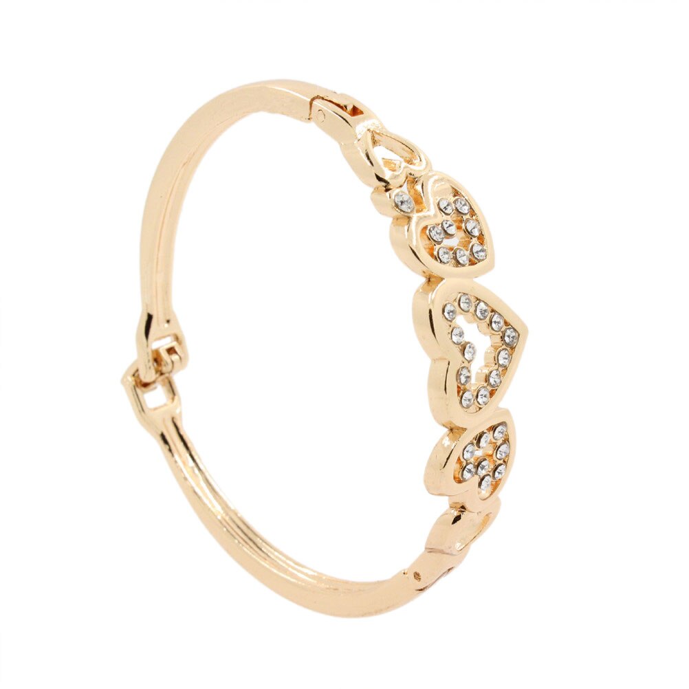 Frauen Dame Kristall Manschette Armreif Liebe Herz Charme Armbinde 16*6 Cm 25g