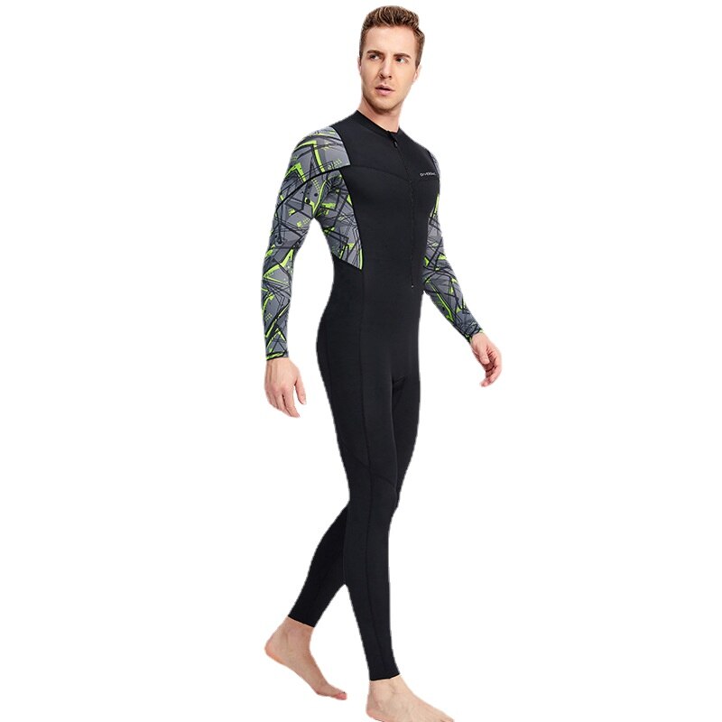 Mannen Full Body Wetsuit Surfen Diing Pak Scuba Dive Skin Rash Guard Een Stuk Lange Sleee Ritssluiting Quick droog Sunsuit UPF50 +