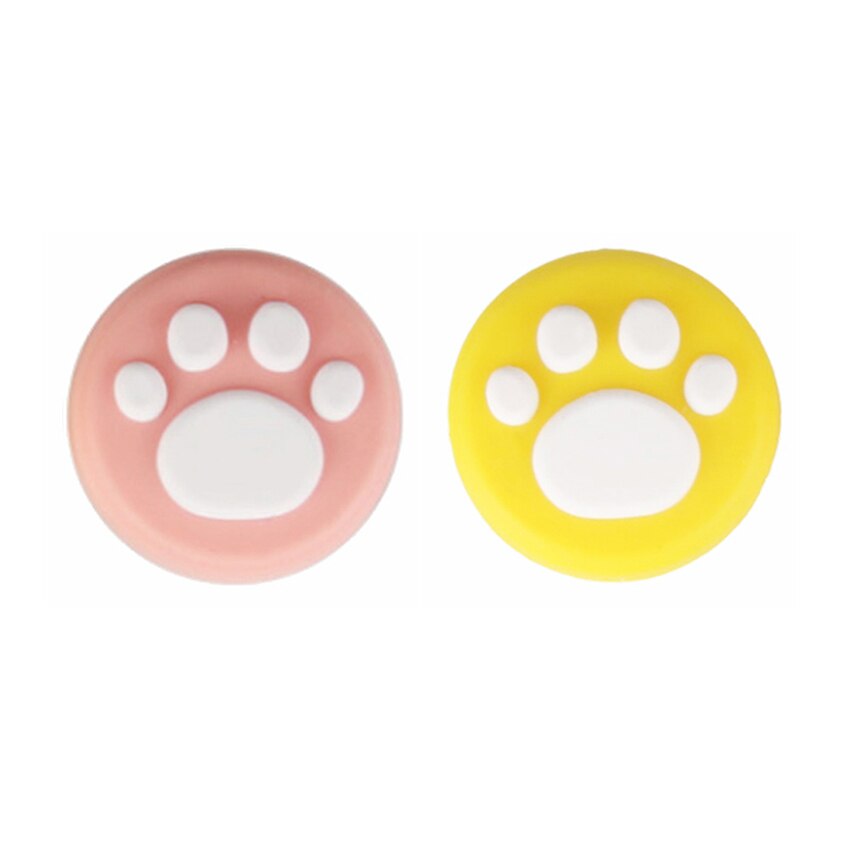 YuXi 2 sztuk słodki kociak Paw silikonowe nakładki na przyciski pokrywa dla przełącznik do nintendo NS Lite Joy Con JoyCon gałka analogowa Grip Joystick czapki: No.50-51