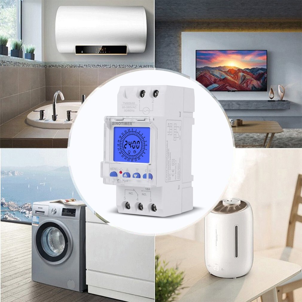 TM929 Series 24-hour Analog Timer 85-265V Backlight Display 96 Times 15 Mins With Battery Analog Timer