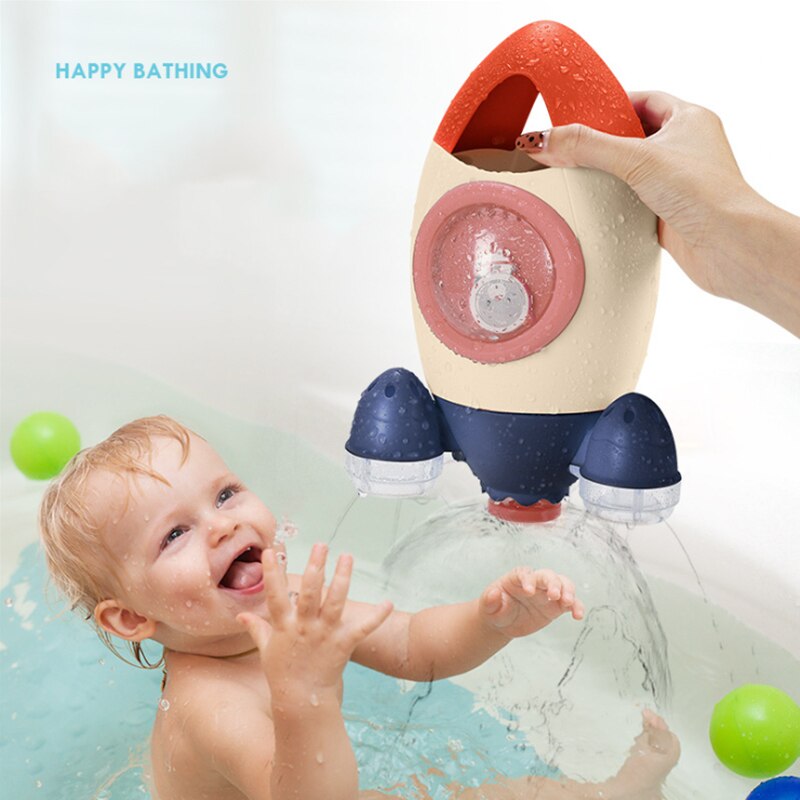 Children's water playing toys rocket launcher rotating water spraying baby water playing Flower Shower baby shower shampoo bathr