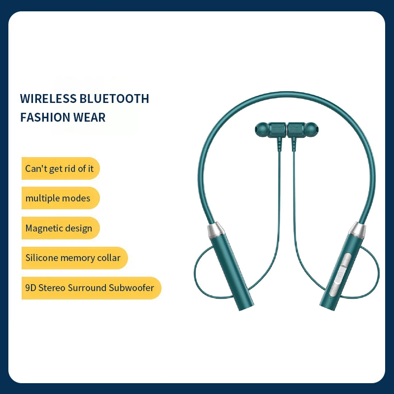 Bluetooth-Kopfhörer, kabelloser Kopfhörer, magnetisch, Sport-NackenbüGel, um Höhle Hals hängende 9D-TWS-Ohrhörer, kabelloses Bluetooth-Headset mit Mikrofon