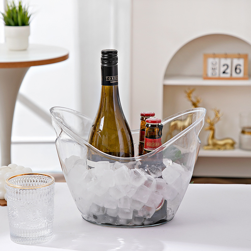 Clear Ice Bucket Beverage Tub Transparent Cooling Large Ice Bucket For Wine Champagne Bar Supplies for Family reunion