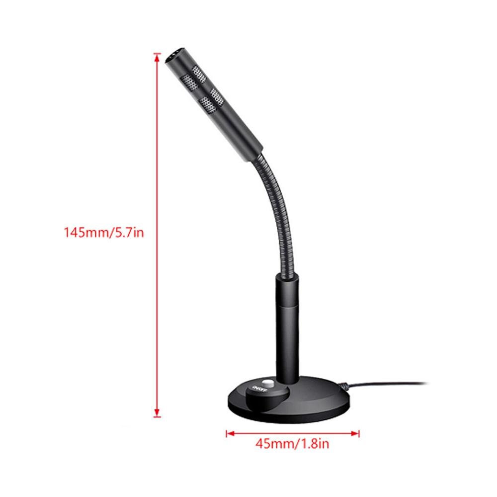 3.5mm Studio Microphone With Stand Holder USB Desktop Microphone Speech Microphone For PC Mini Notebook Computer