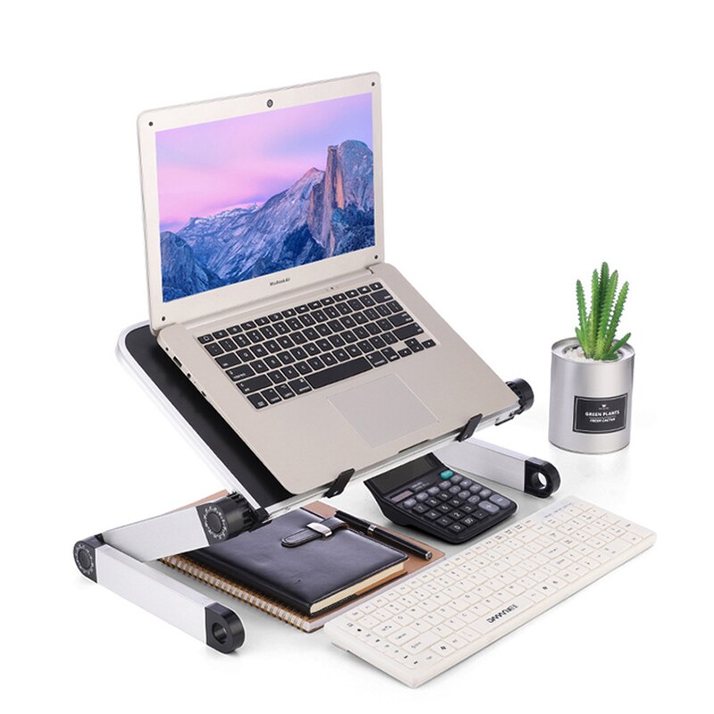 Aluminum Alloy Laptop Portable Foldable Adjustable Laptop Desk Computer Table Stand Tray Notebook Lap PC Folding Desk Table