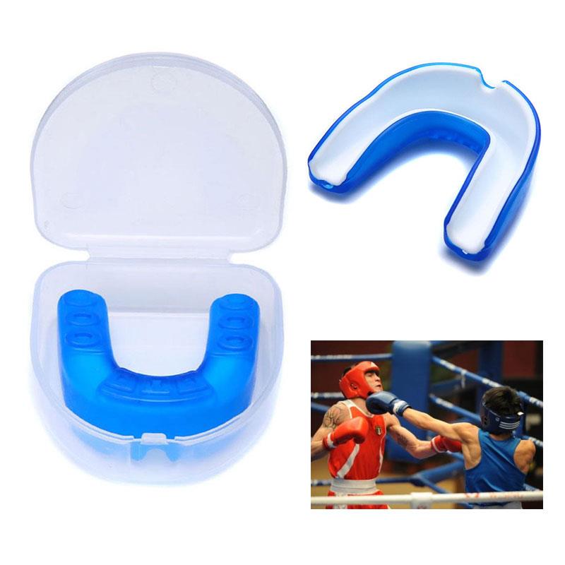 Traning MMA-protector bucal de silicona para adultos, cubierta para dientes, boxeo, Taekwondo, color azul, para exteriores