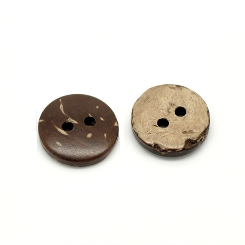 50 stks 15mm Brown Coconut Shell 2 Gaatjes Naaien Knoppen Scrapbooking, Scrapbooking Ambachten, 7NK246