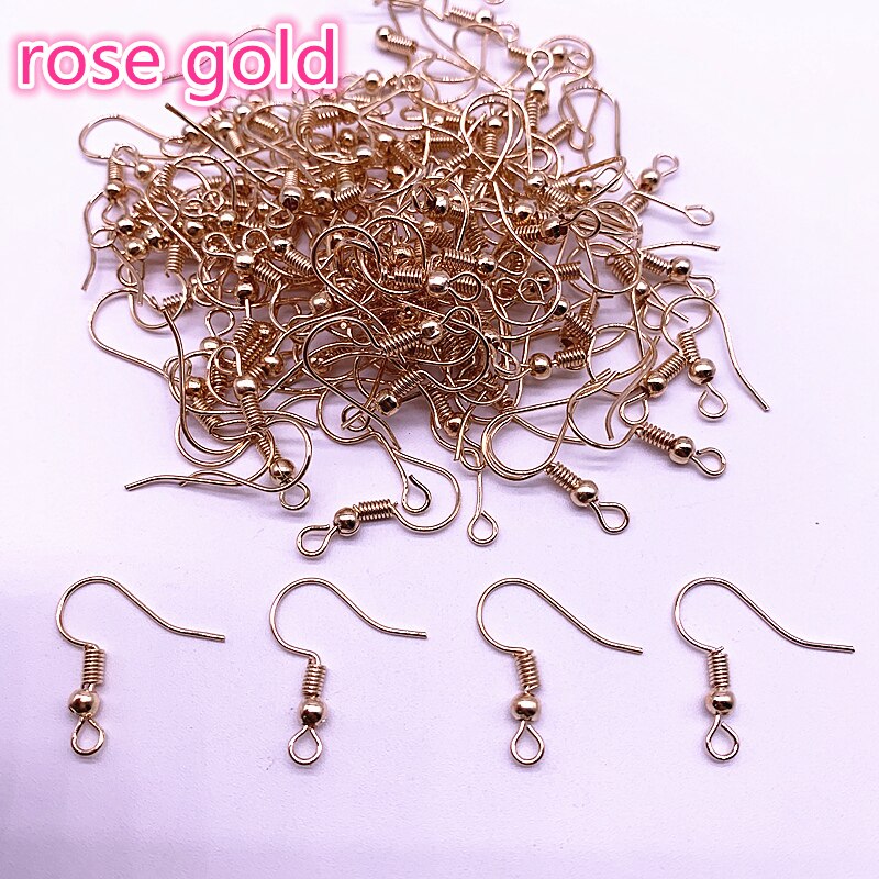 100pcs(50pair) 17x20mm Earring Findings Earrings Clasps Hooks Fittings DIY Jewelry Making Alloy Hook earrings Accessories: rose gold