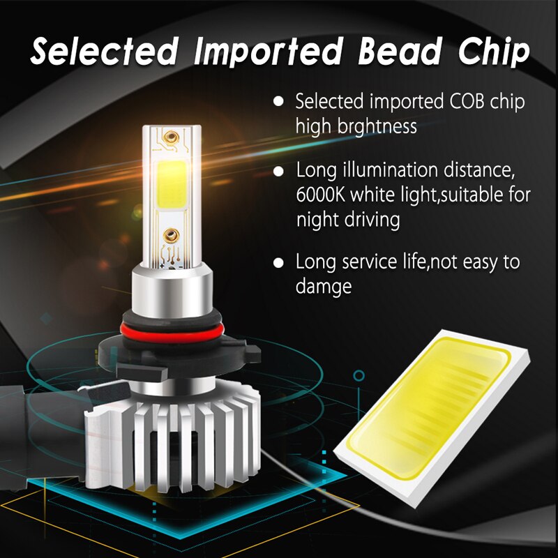 Auto Led Koplampen Lampen H11 9006 HB4 9005 HB3 H4 H7 H8 H1 H9 H3 880 881 H27 Canbus Auto lamp Mistlichten Wit 6500K Voor De Auto