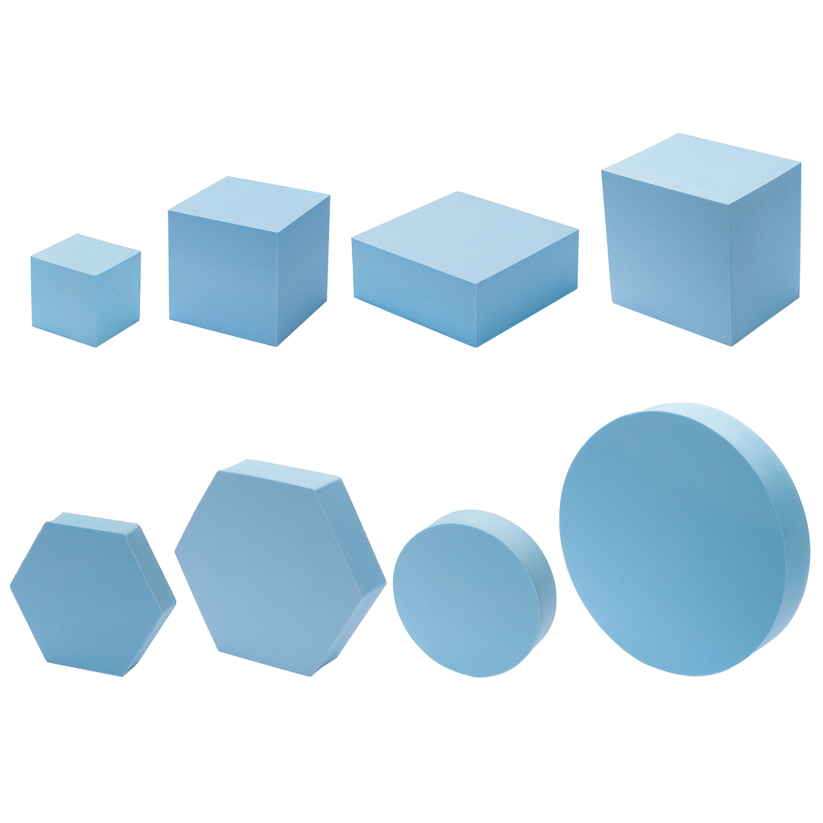 8pcs Hard Foam Shapes Makeup Tools Studio Shooting Props Geometric Cube Cosmetics For Lipstick Craft Photography Background: Blue