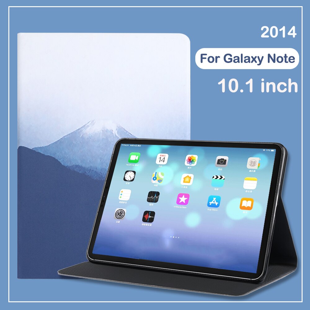 Tablet Case For Samsung Galaxy Note 10.1&#39;&#39; SM-P600 P601 P605 Folding Folio Cover Funda Painted Flip Stand Protective Shell