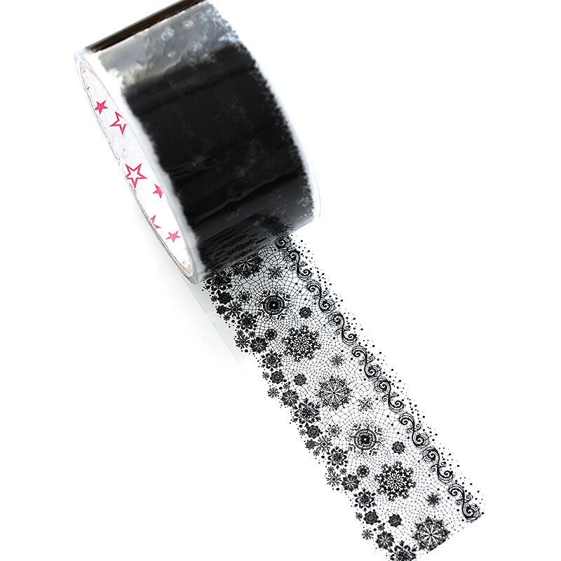 DIY handmade decorative tape Black and white element tape large roll length, notebook, photo album home lace decoration: P