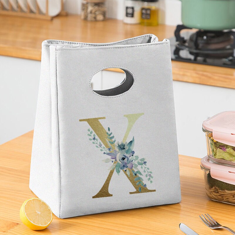 Gold Brief Unisex Isolierte Mittagessen Tasche Gedruckt Leinwand Mittagessen Box Picknick Tote Tasche Abendessen Behälter Lebensmittel Veranstalter: 9GoldgX