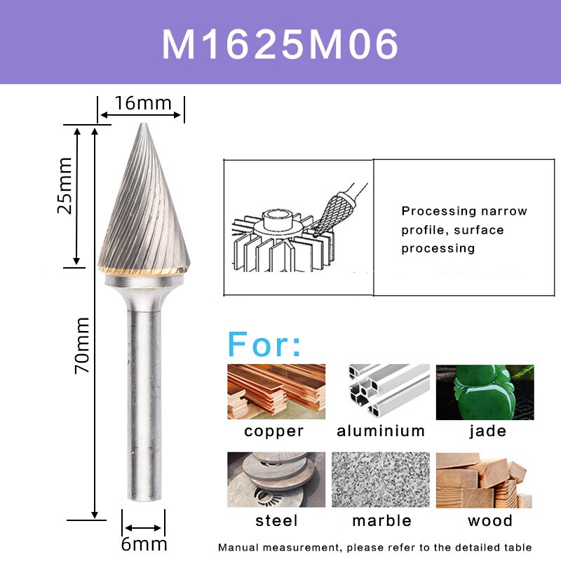 1pcs Single-cut M Type Head Tungsten Carbide Rotary File Tool Point Burr Die Grinder Abrasive Tools Drill Milling Carving Bits