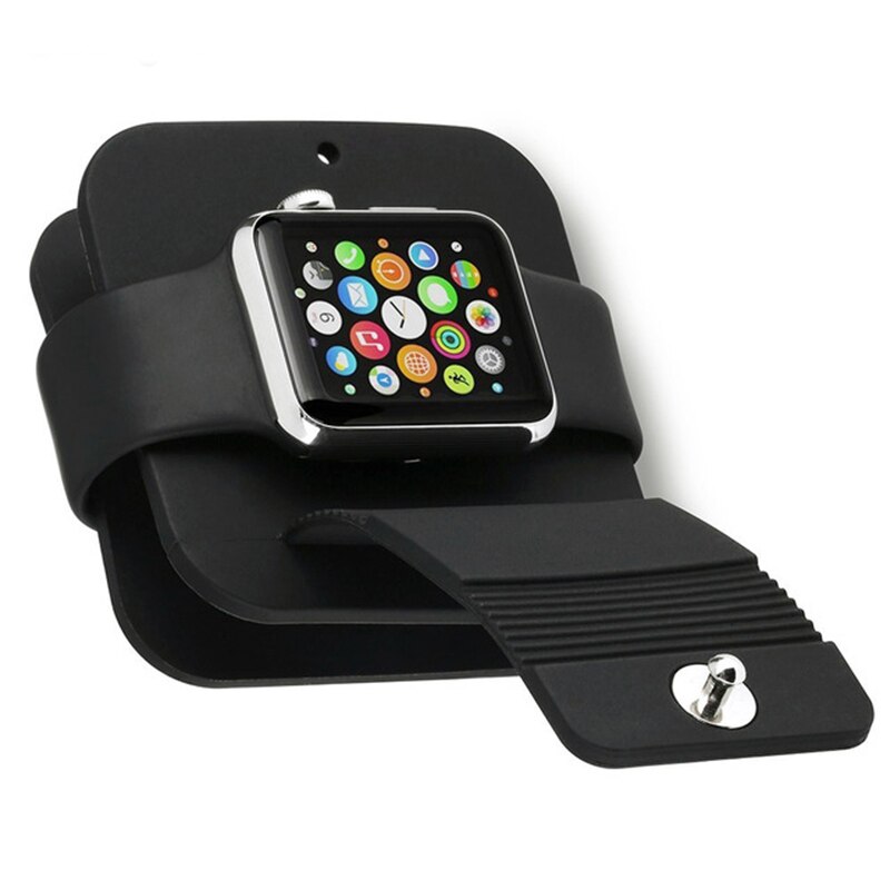 Silikone ladekabel opruller ur stander til apple watch 4 watch dock kabel holder stander til iwatch 38mm 42mm series 1 2 3 4 5: Default Title