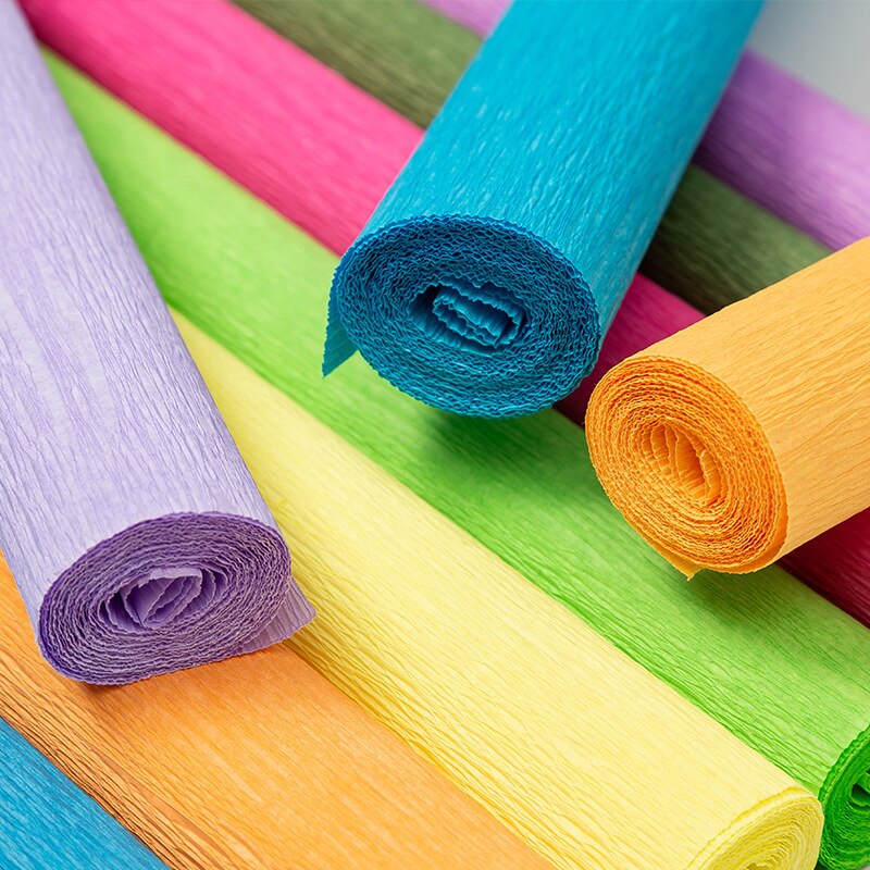 250Cm * 50Cm Crinkled Crêpepapier Bloem Wikkelen Bruiloft Feestelijke Partij Decoratie Kids Diy Vouw Scrapbooking Ambachten 5Pcs