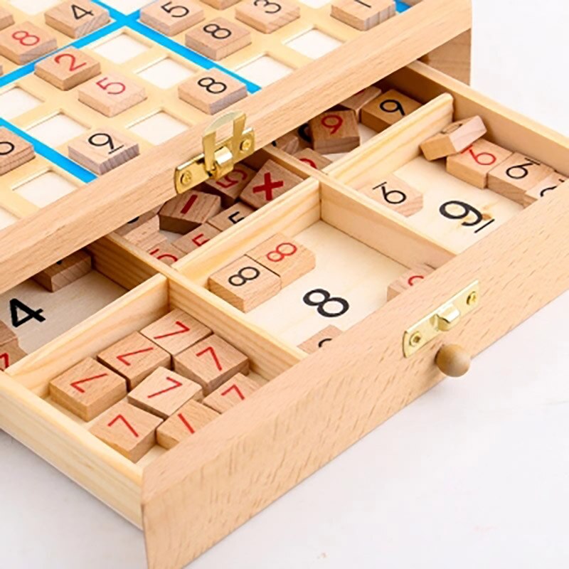 Ausbildung Pädagogisches Bord Spiel freundlicher Holz Schublade Sudoku Schach Spiele Spielzeug einstellen Erwachsene Arithmetik Puzzle Logische Denken Spielzeug