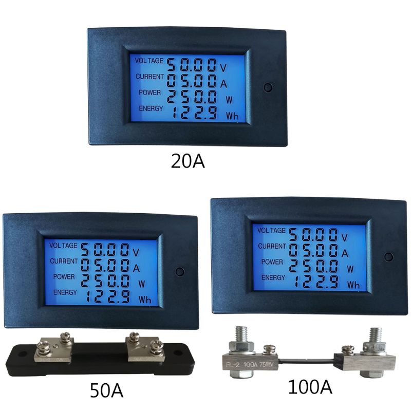DC 7,5-100V 50A 5KW Energie Energie Meter Wattmeter Elektrische Tafel Messgerät Monitor Digital Anzeige Volt kwh Watt Ampere