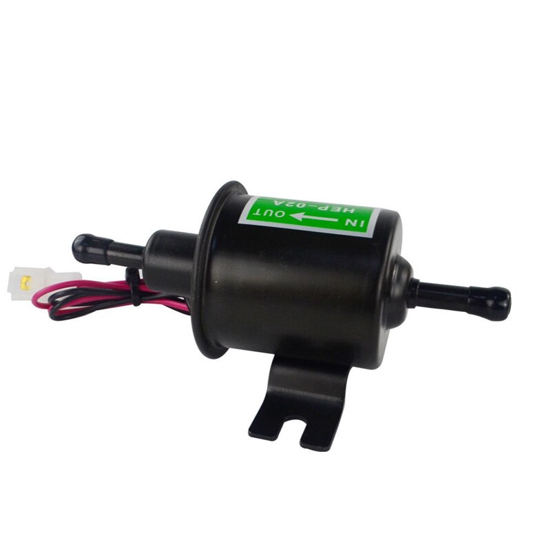 Universal 12v kraftig elektrisk brændstofpumpe metal fast benzin inline brændstofpumpe benzinoverførselspumpe 12 volt hep -02a