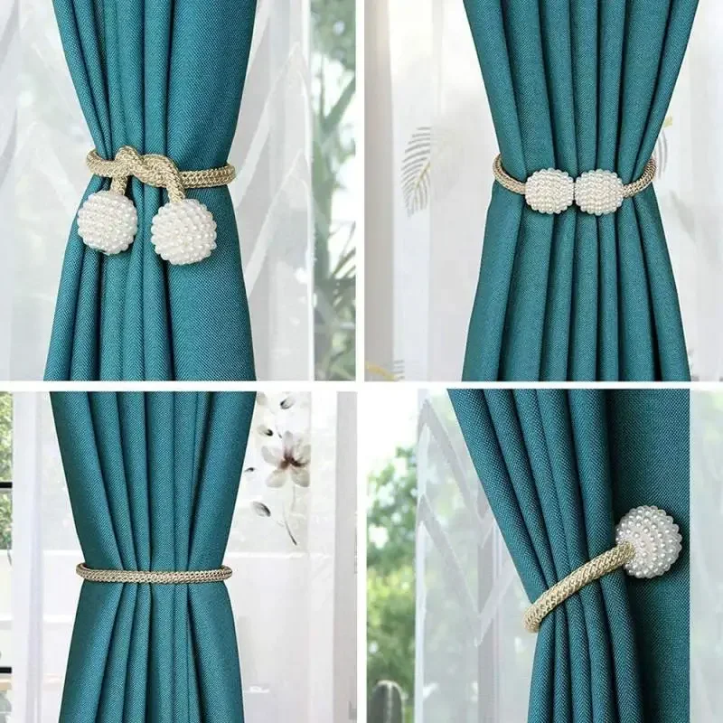 Parel magnetische gordijnclip Gordijnhouders Tie Back Buckle Clips Hangende balgesp Tie Back Gordijn Decor Accessoires