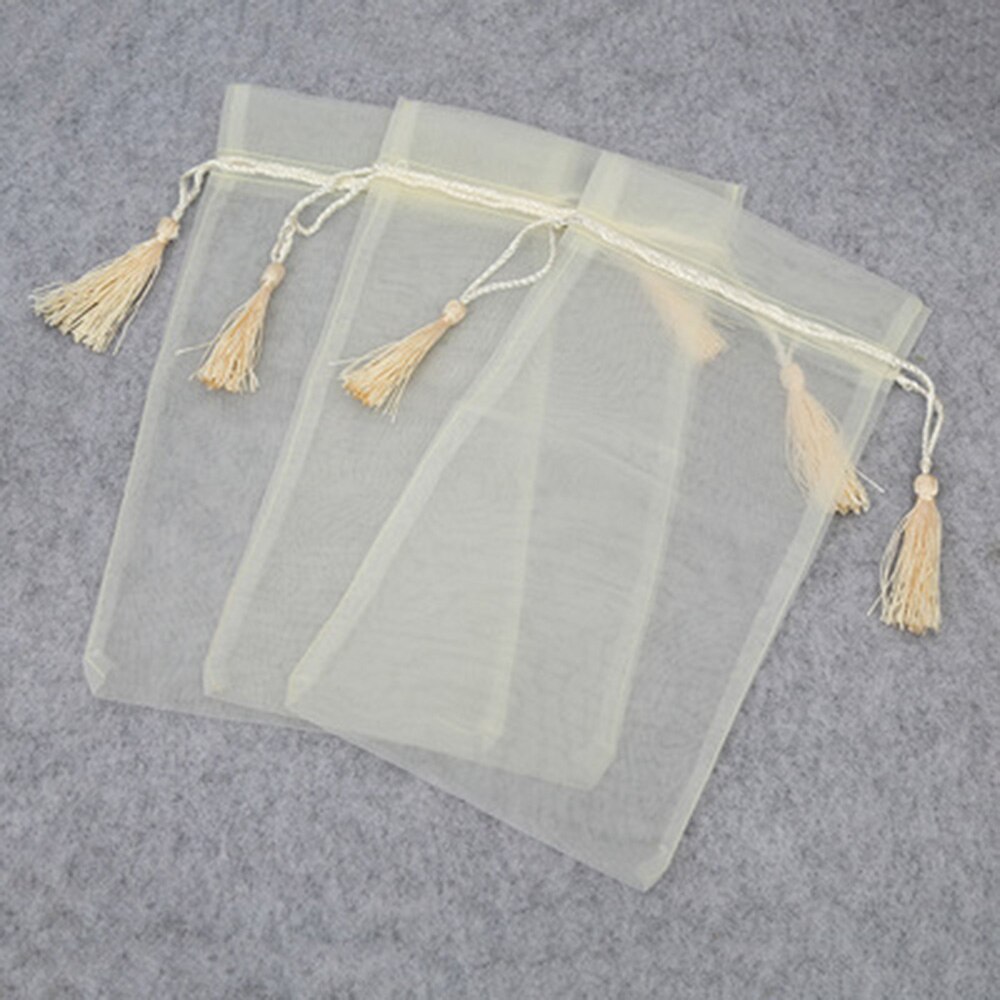 10Pcs Transparant Packs Koord Zakjes Zakje Organza Bag Voor Sieraden Wedding Party Kralen Verpakking