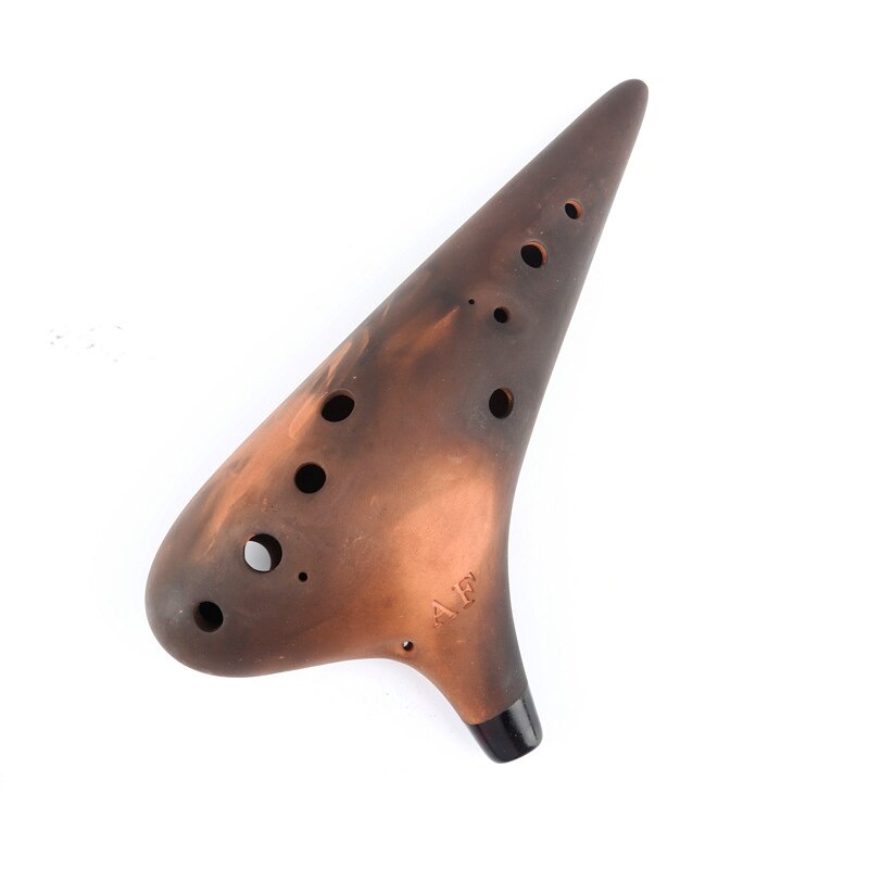 Brune fulde tangenter ocarina 12 huller lyse blank glasur musikinstrumenter godt træblæseinstrument let at lære