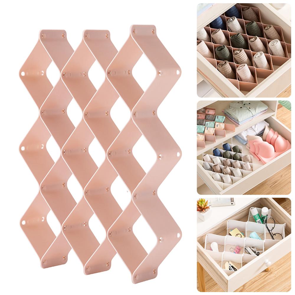 Tiroir en forme de nid d'abeille, Partition en plastique, 6 tablettes, diviseurs de placard pour petits vêtements et plinthe cosmétique: Rose
