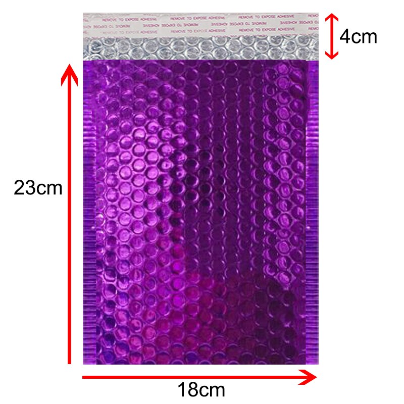 Sacos de empacotamento da selagem do envio resistente acolchoado do selo do auto dos sacos do mailer poli da bolha de 10 pces para o negócio: Purple 18X23cm