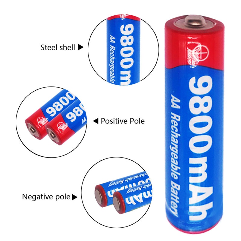 AA1.5V Battery rechargeable battery 9800mah 1.5V Alkaline Rechargeable batery for led light toy mp3