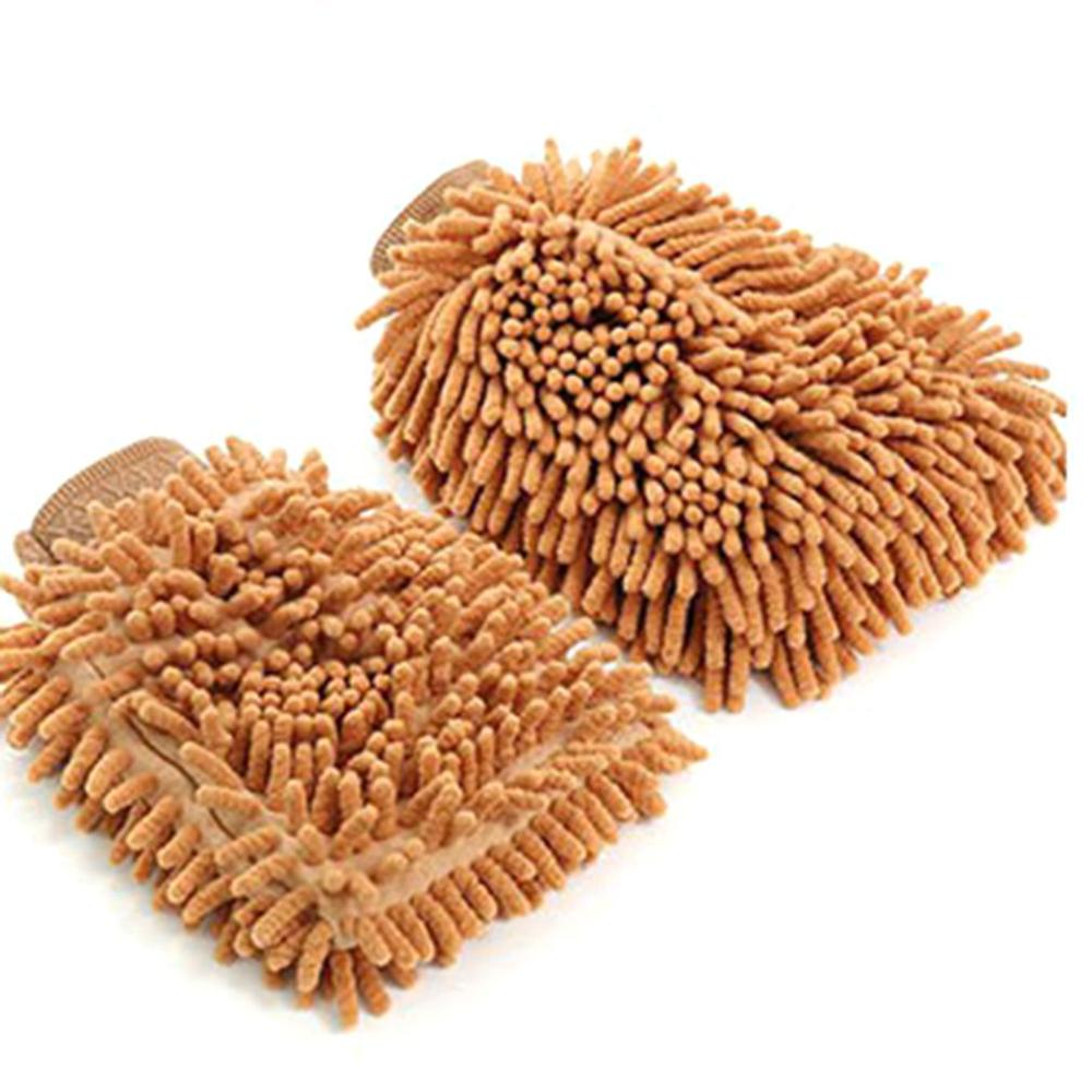 Bas prix Double face Chenille lavage de voiture laine gants de nettoyage de voiture gants de lavage de voiture outils de lavage de voiture fournitures de voiture: brown