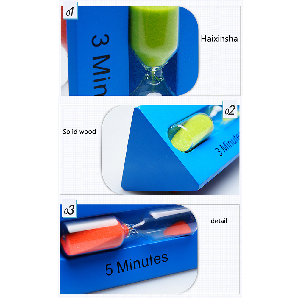 3/5/7 Minutes Desktop Craft Sand Timer Clock Exquisite Wooden Decoration Ornaments Home Hourglass Triangular Children
