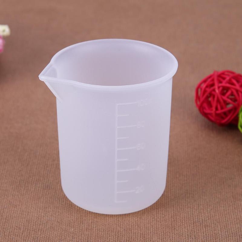 100ml Nuttig Siliconen Maatbeker Kristal Lijm Transparant Cup met Schaal Keuken Meten Cups DIY Cake Bakvorm Tool