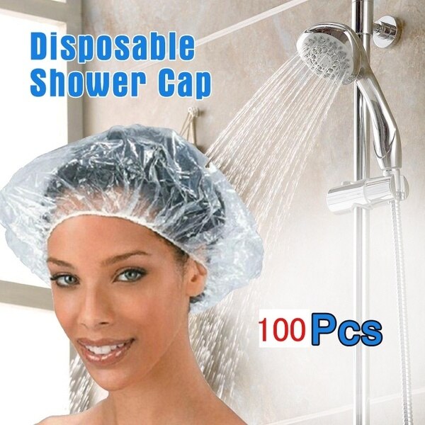 100pcs/lot Disposable Shower Caps Hat Clear Spa Ha... Grandado