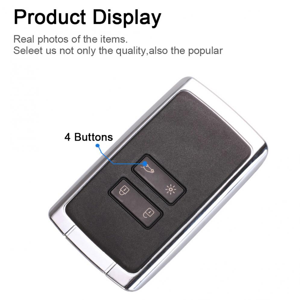 4 Button Car Keyless Entry Smart Remote Key Shell Case Replacement Fit for Koleos Renault Megane Car Key