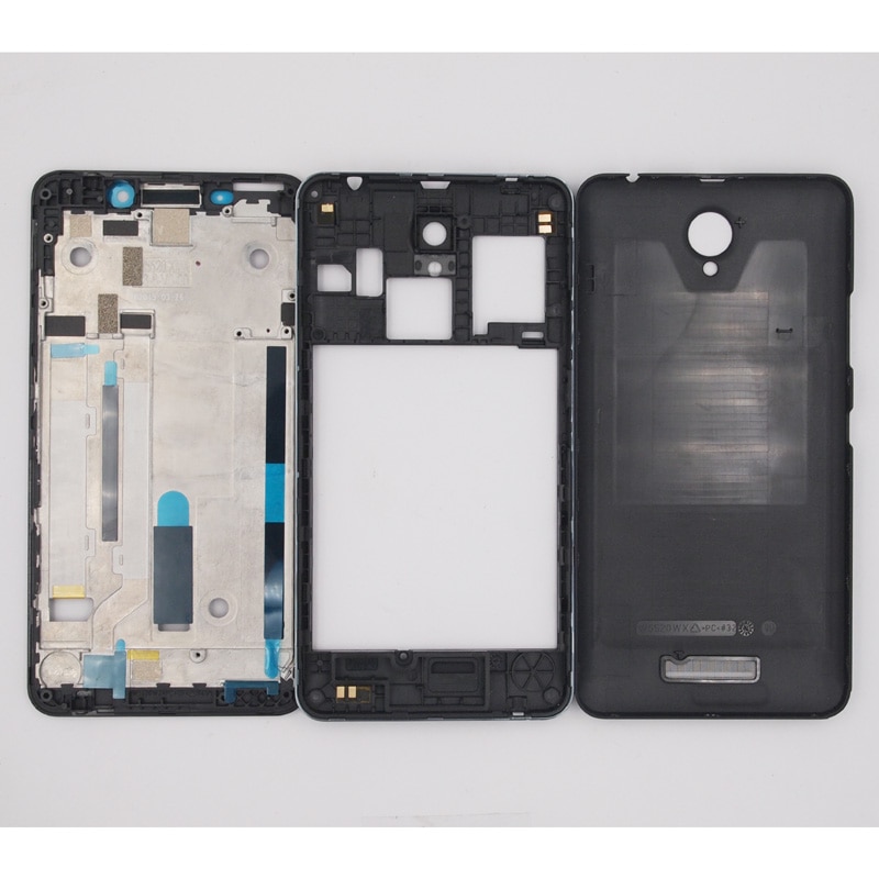 Front Frame Middle Frame Battery Door Back Cover For Lenovo A5000 Housing Without Power Volume Buttons Replacement Repair Part