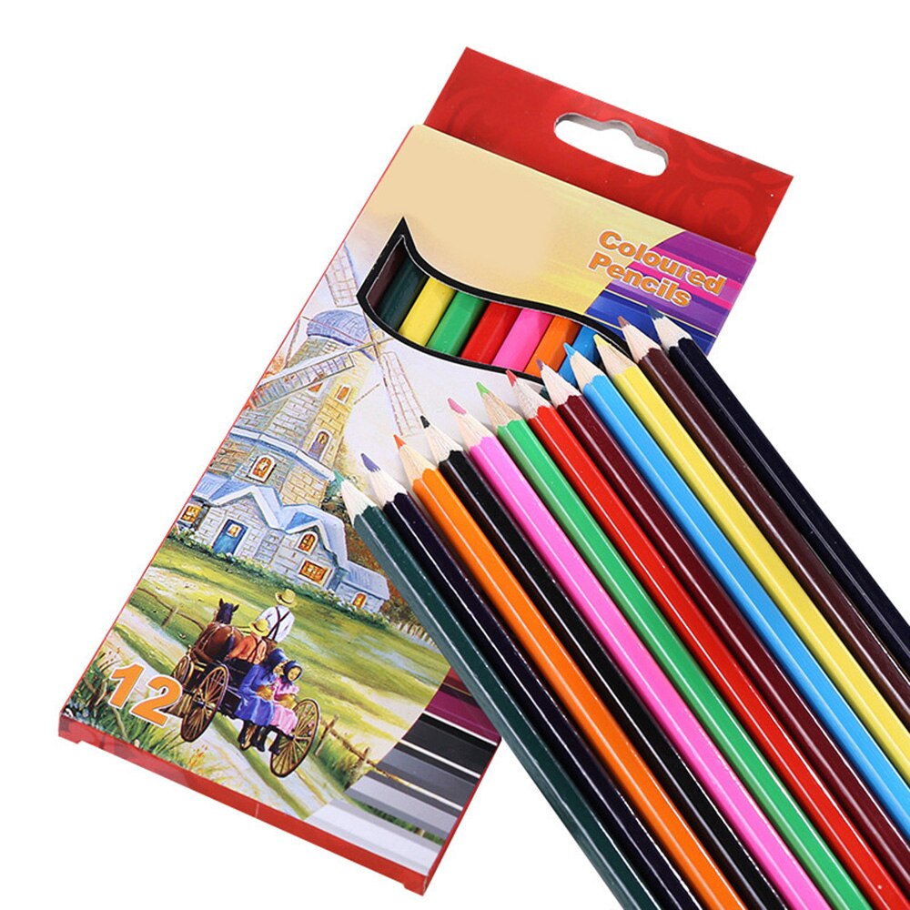 12 couleurs crayons de couleur ensemble dessin noyau souple pour bureau fournitures scolaires Crayon papeterie Art outils 12 pièces/ensemble: Default Title