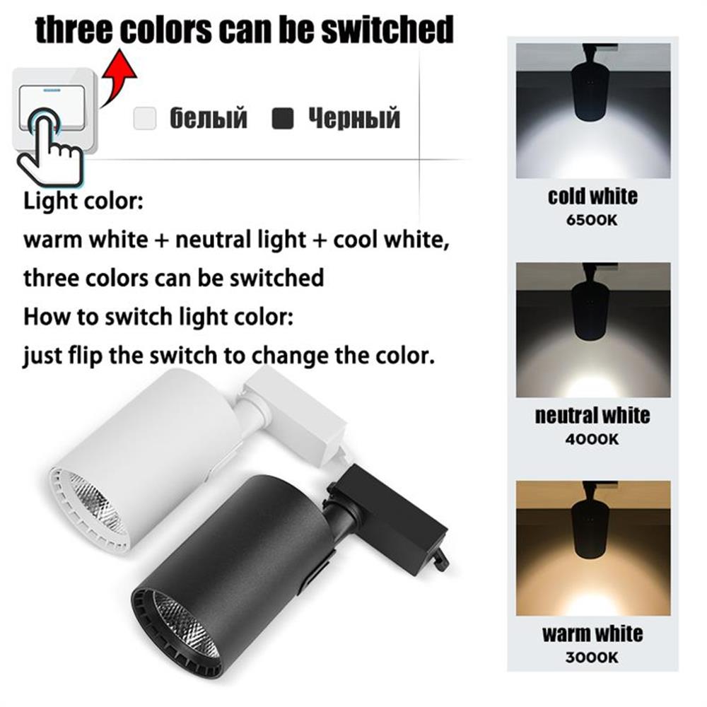 Led-railverlichtingsset, 110v rails, 3 kleuren, veranderbare plafond- en wandlampen, railspots, led-spots voor kledingwinkels